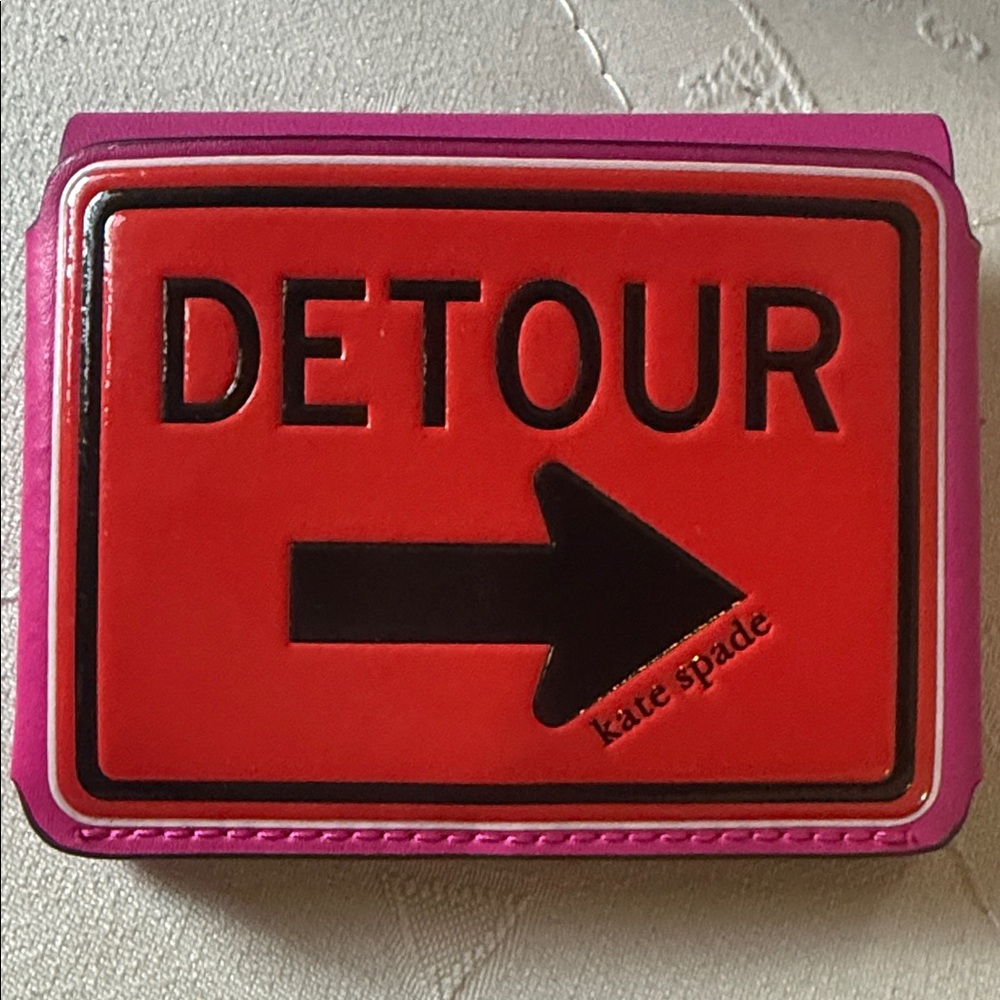 Kate Spade Red and Black Detour Sign Wallet